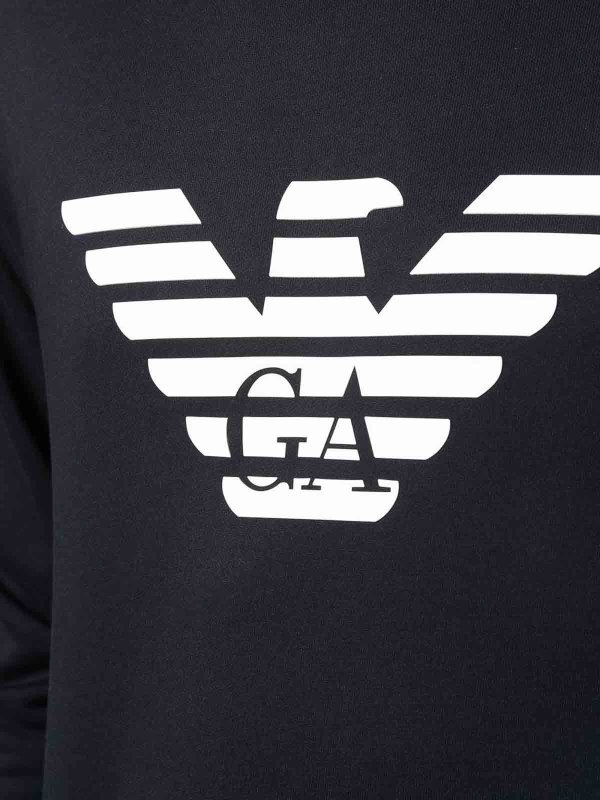 Logo cotton blend sweatshirt shop online: EMPORIO ARMANI