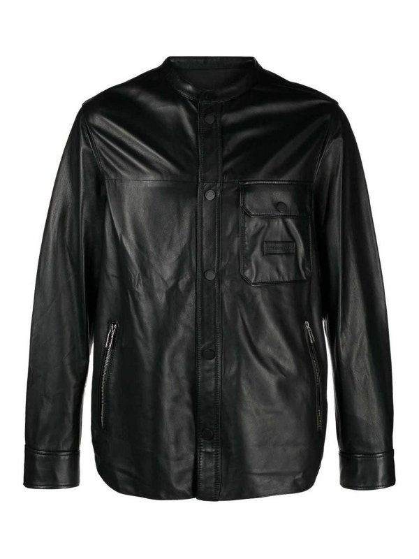 EMPORIO ARMANI: casual jackets - Leather jacket
