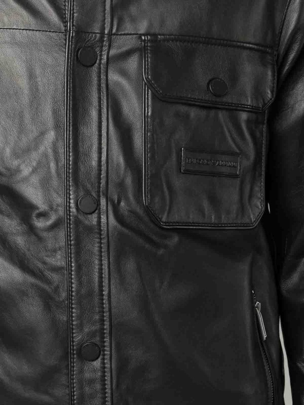 EMPORIO ARMANI: casual jackets online - Leather jacket