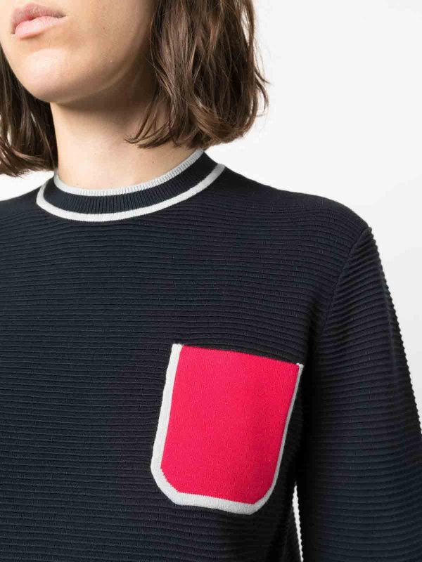 クルーネック - ブルー shop online: EMPORIO ARMANI