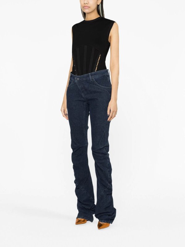Draped denim jeans shop online: OTTOLINGER