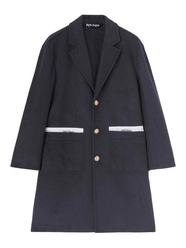 Palm Angels: short coats - Wool uniform coat