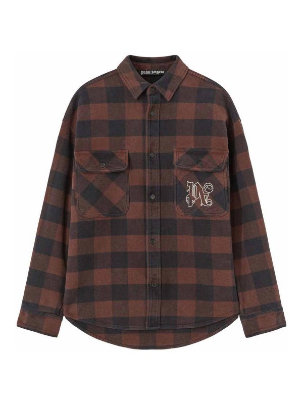 Palm Angels: shirts - Monogram cotton overshirt