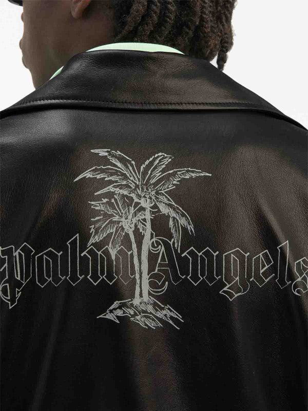 Palm Angels: Lederjacken online - Lederjacke - Schwarz