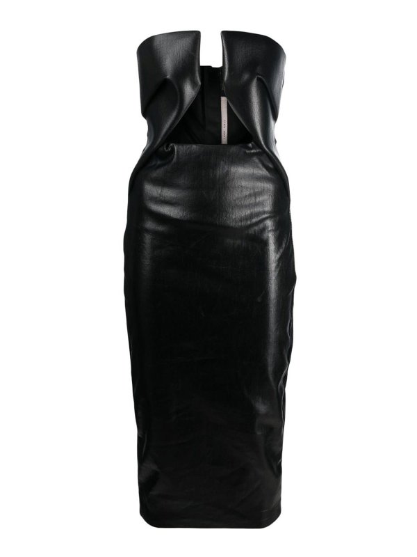 RICK OWENS: Robe longueur genou - Robe Au Genou - Noir