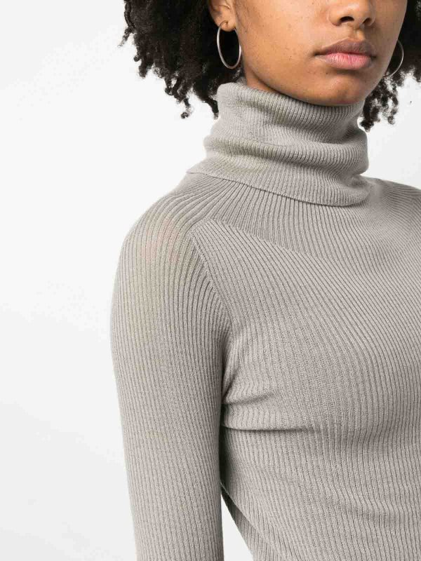 RICK OWENS: Turtlenecks & Polo necks online - Ribbed turtleneck wool sweater