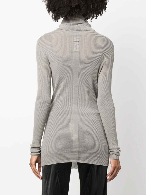 The Best Shops RICK OWENS: Turtlenecks & Polo necks - Ribbed turtleneck wool sweater