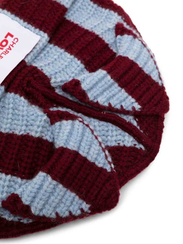 CHARLES JEFFREY LOVERBOY: beanies online - Striped ears wool blend beanie
