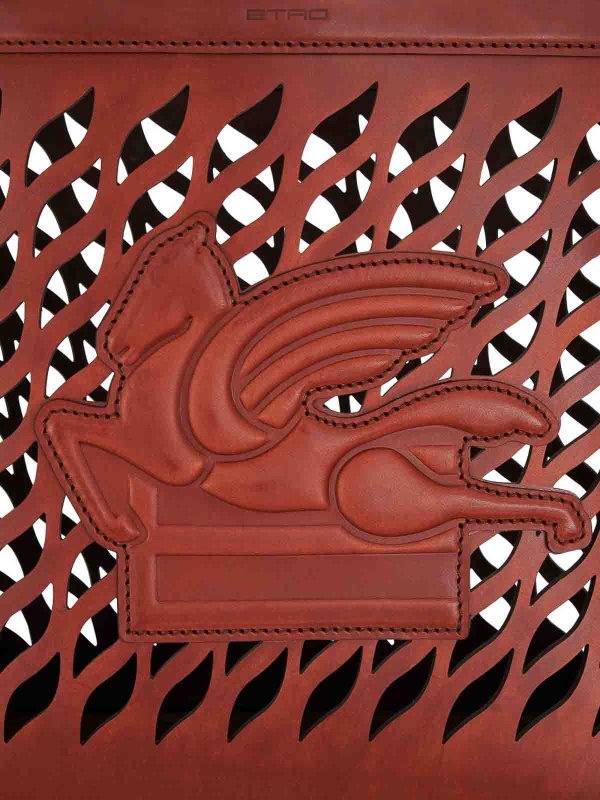 ETRO: cross body bags online - Perforated leather shopping bag