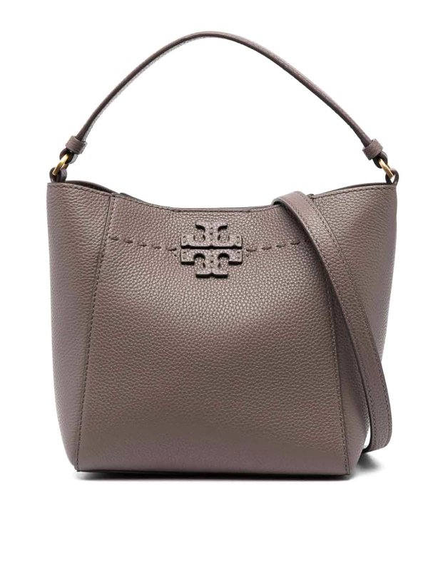 Tory Burch Mcgraw Leather Bucket Bag - Brown