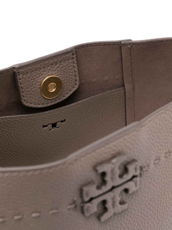 TORY BURCH: cross body bags online - Mcgraw small leather bucket bag