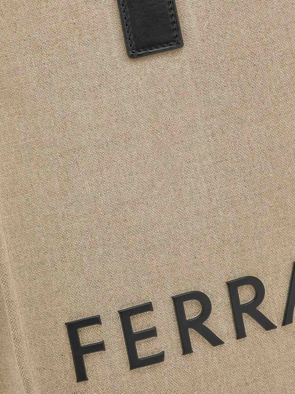 SALVATORE FERRAGAMO: shopper online - Logo canvas tote