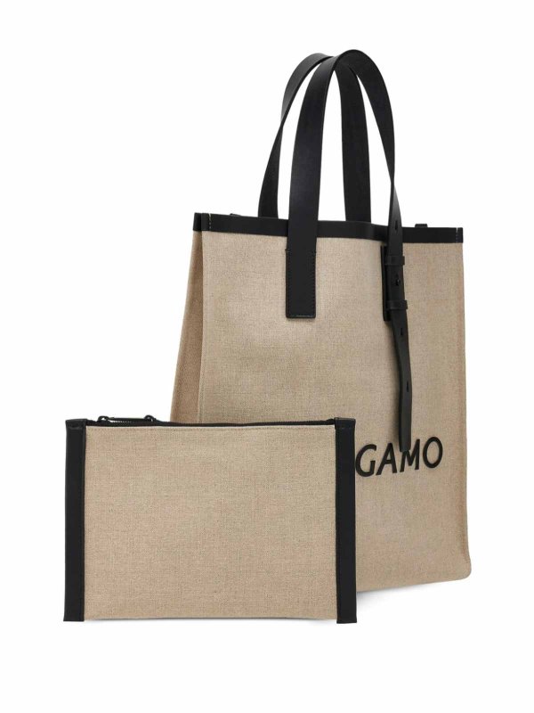 Logo canvas tote shop online: SALVATORE FERRAGAMO