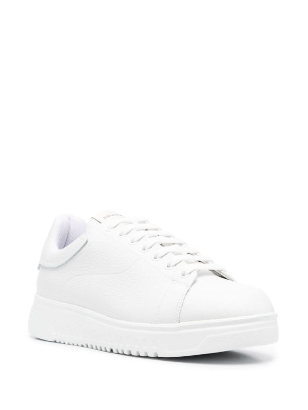 Logo leather sneakers shop online: EMPORIO ARMANI