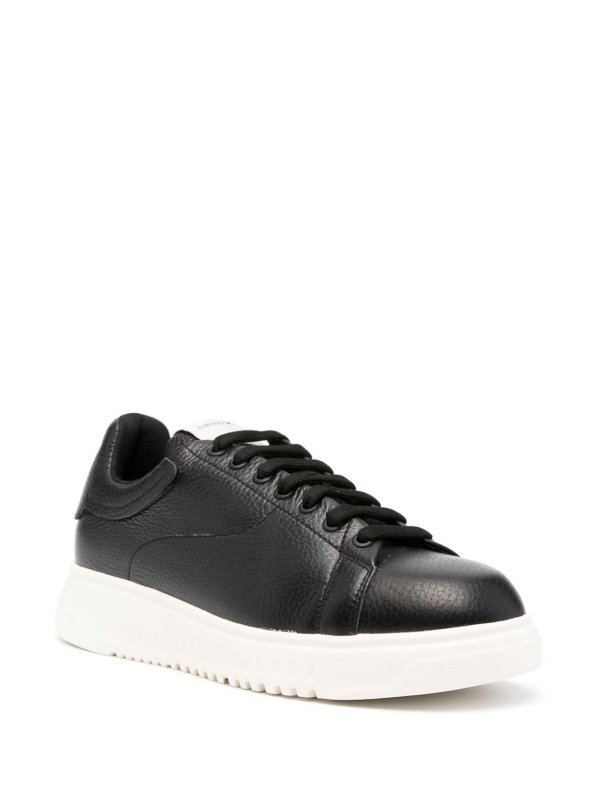 Logo leather sneakers shop online: EMPORIO ARMANI