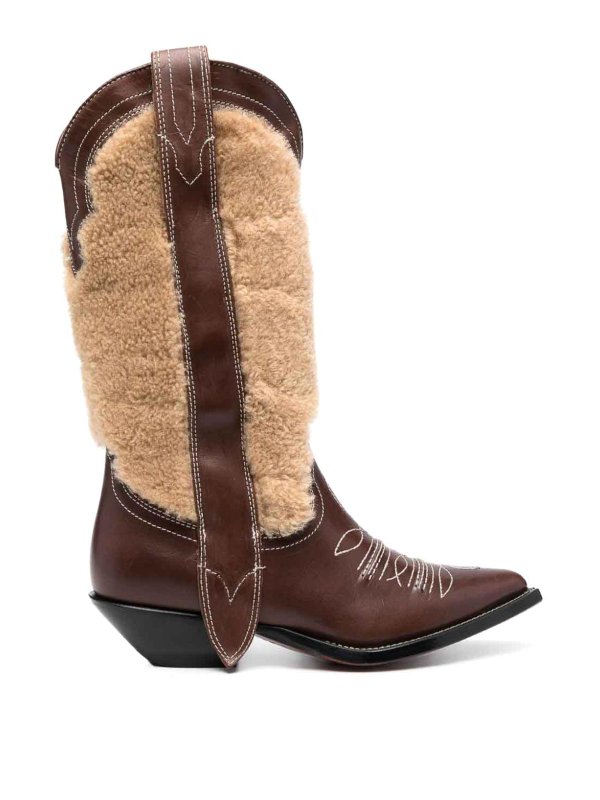 SONORA: boots - Embroidered leather texan boots