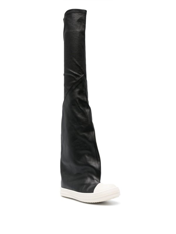 The Best Shops RICK OWENS: boots - Thigh-high leather sneaker boots