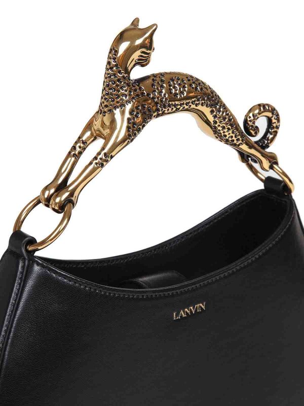 The Best Shops LANVIN: cross body bags - Cat hobo bag in black leather
