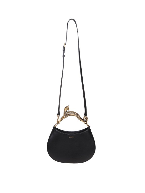 Cat hobo bag in black leather shop online: LANVIN