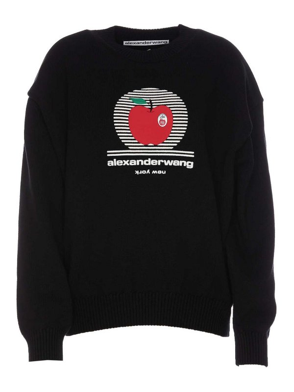 ALEXANDER WANG: crew necks - Apple puff logo sweater