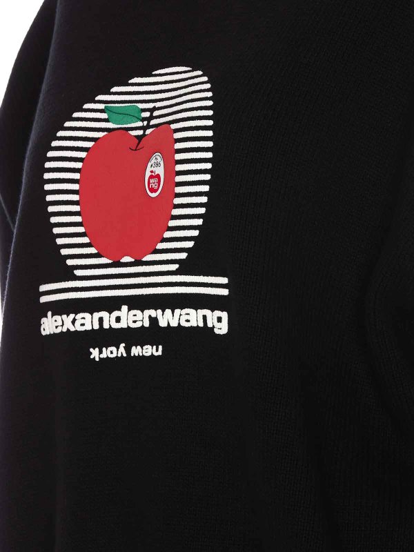 The Best Shops ALEXANDER WANG: crew necks - Apple puff logo sweater