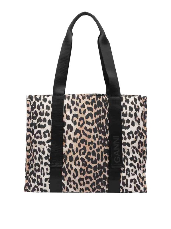 GANNI: cross body bags - Medium recycled tote bag