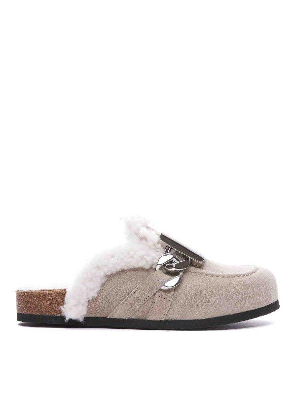 J.W. ANDERSON: mules shoes - Shearling mules
