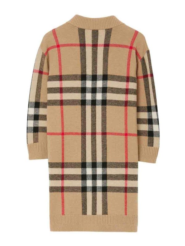 BURBERRY: knee length dresses online - Bianca check wool girl burberry dress