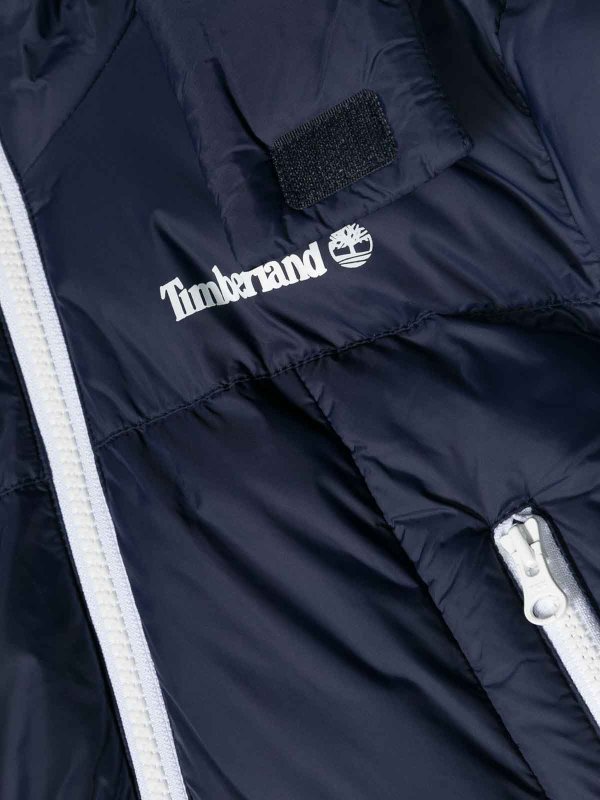 The Best Shops TIMBERLAND: casual jackets - Navy Blue Padded Jacket with Hood