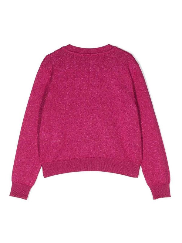VERSACE YOUNG: crew necks online - Fuchsia lurex girl versace jumper