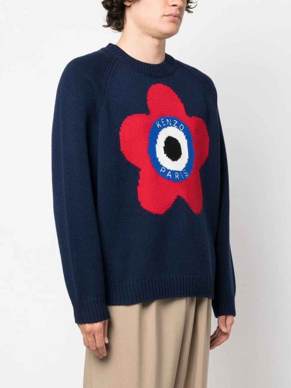 クルーネック - ブルー shop online: KENZO