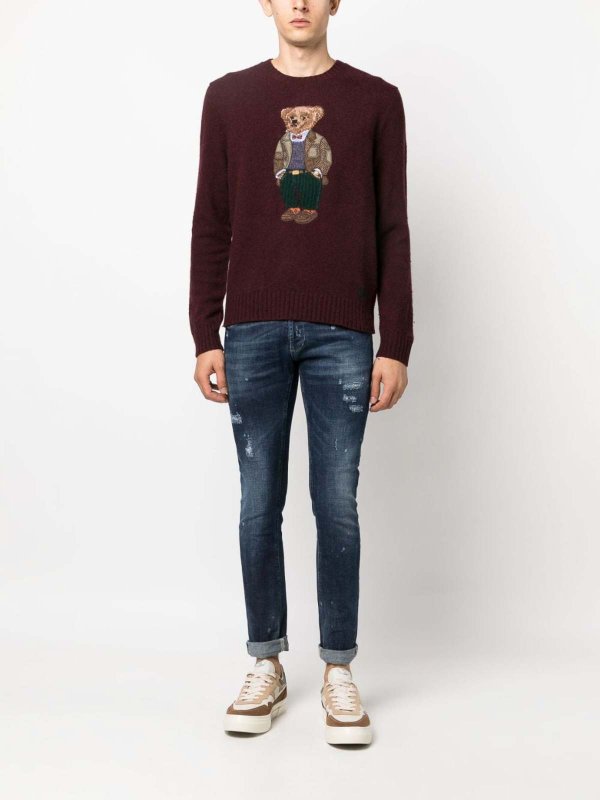 クルーネック - ダークレッド shop online: POLO RALPH LAUREN