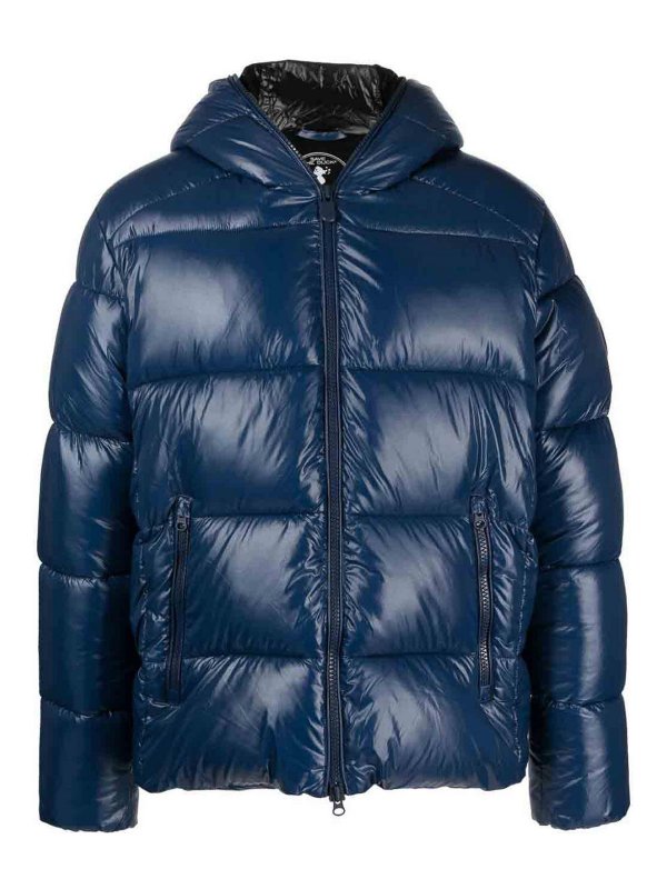 Save The Duck: casual jackets - Logo-patch hooded jacket