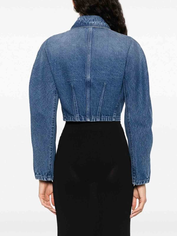 The Best Shops VERSACE: casual jackets - Cropped denim jacket