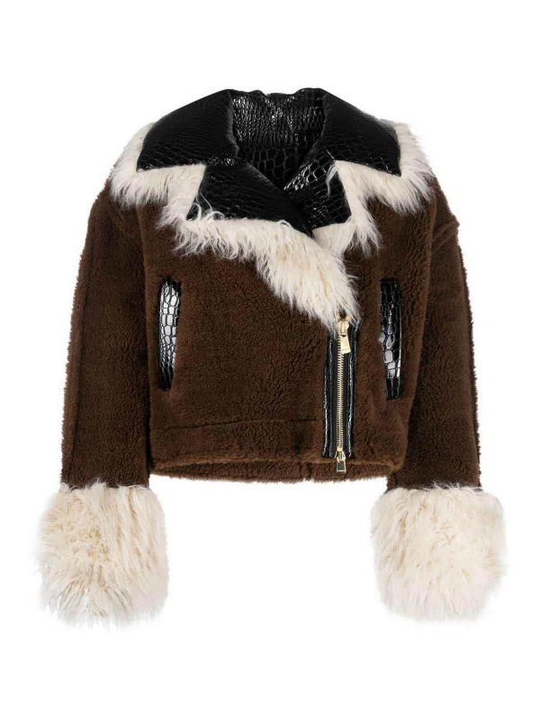 Pinko: casual jackets - Faux-Shearling Jacket