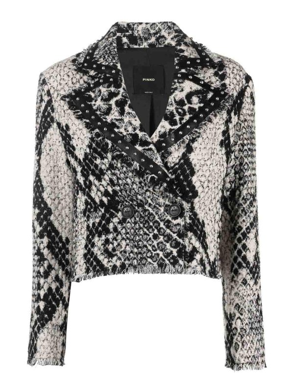 Pinko: casual jackets - Snake-effect jacquard jacket