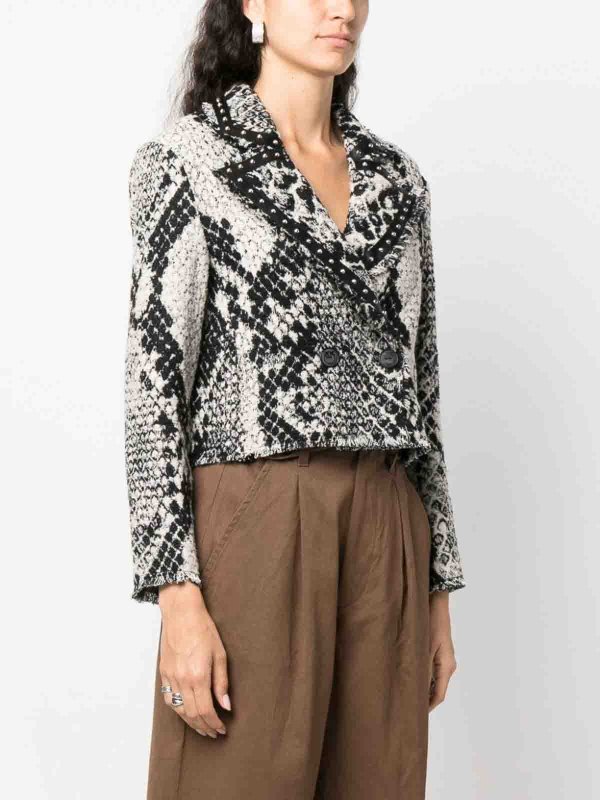 Pinko: casual jackets online - Snake-effect jacquard jacket