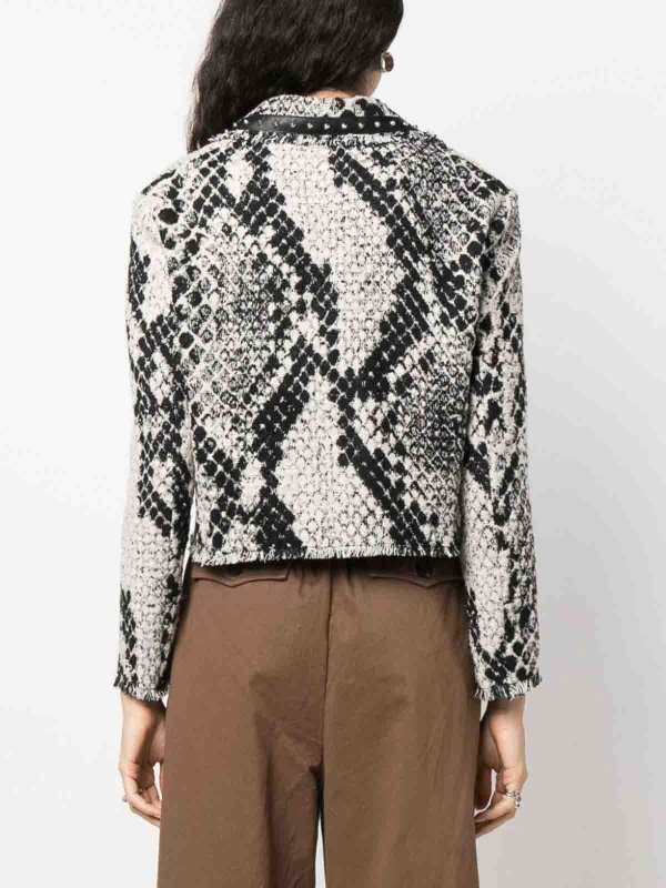 Snake-effect jacquard jacket shop online: Pinko
