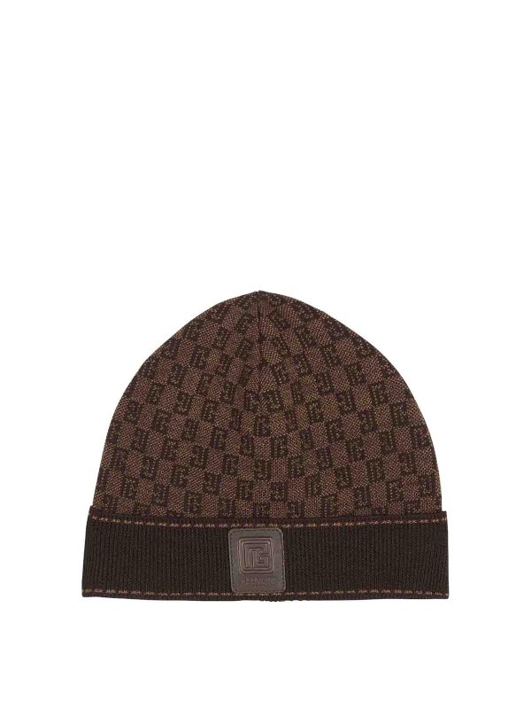Balmain: Bonnets - Bonnet - Marron