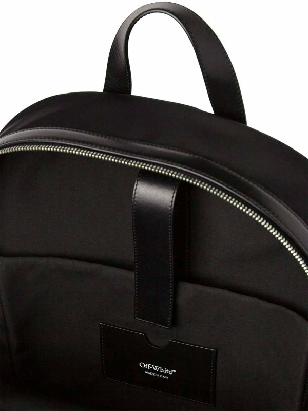 OFF-WHITE: backpacks online - Core backpack black logo print faux-leather