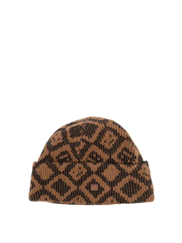 Acne Studios: beanies - Face tiles beanie