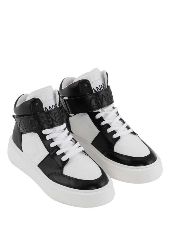 GANNI: trainers online - Sporty mix high-top sneakers