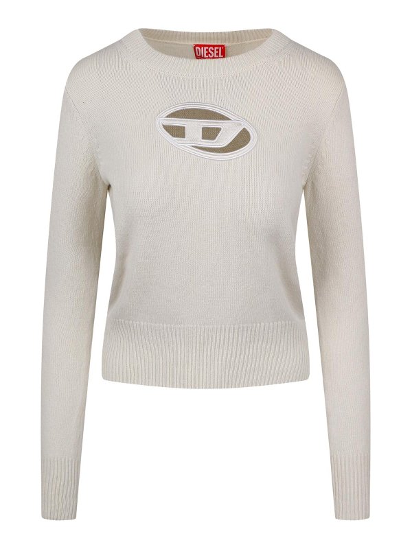 DIESEL: Pull col rond - Pull Col Rond - Blanc
