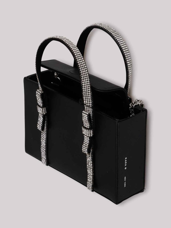 Mini crystal bow tote bag shop online: KARA