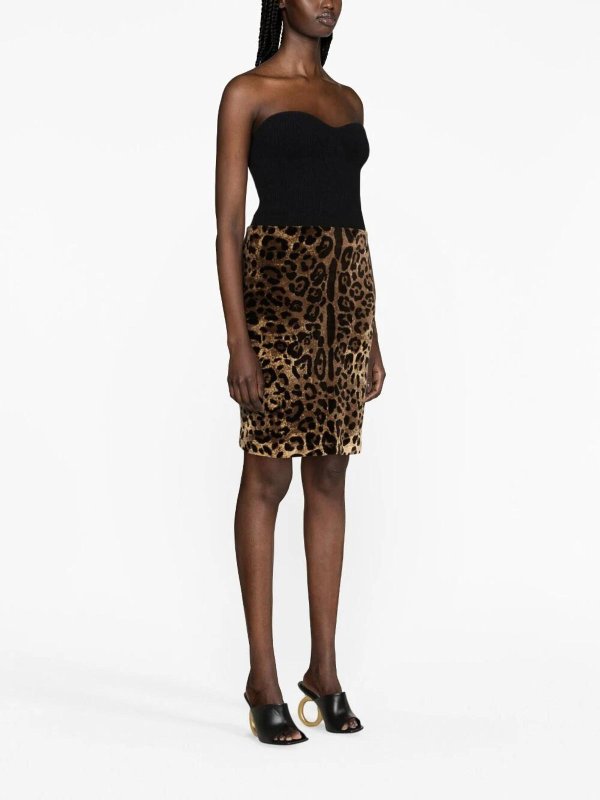 DOLCE & GABBANA: Knee length skirts & Midi online - Leo print skirt