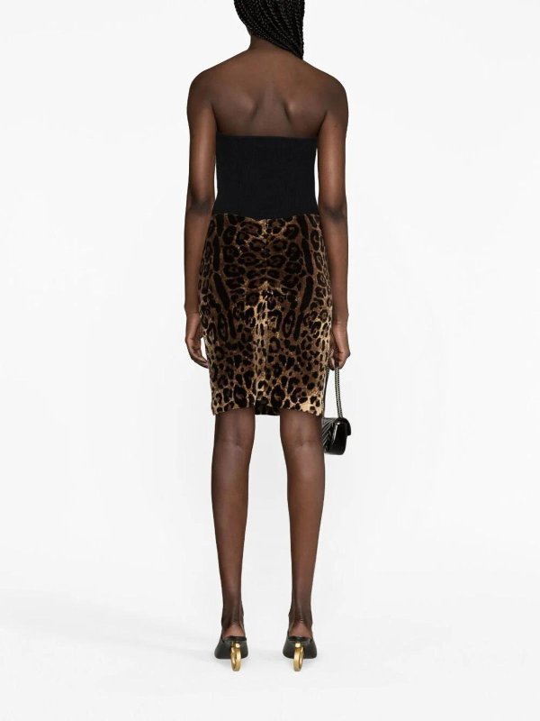 Leo print skirt shop online: DOLCE & GABBANA