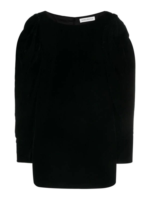 NINA RICCI: Robe longueur genou - Robe Au Genou - Noir