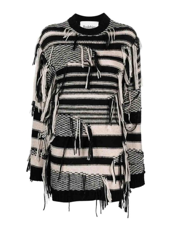 RODEBJER: Strickpullover mit Rundhalsausschnitt - Rundhalspullover - Schwarz