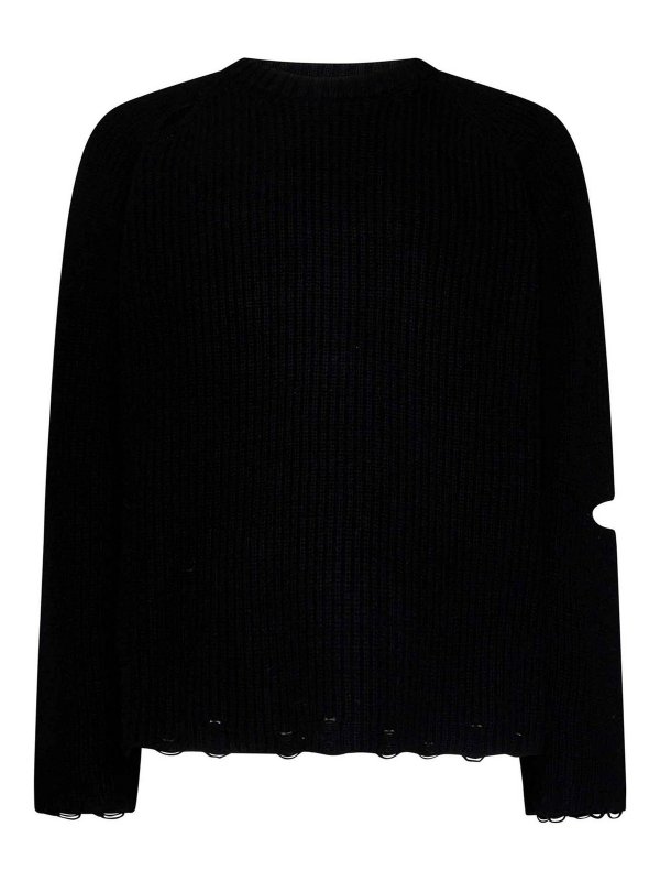 A PAPER KID: maglia collo rotondo - Maglione girocollo nero in lana