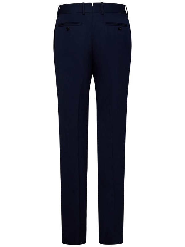 ALEXANDER MCQUEEN: Tailored & Formal trousers online - Navy Blue Tailored Cigarette Trousers
